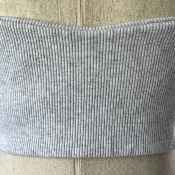 Zara Dark Wash Denim Cropped Mixed Media Halter Corset Top Hook Eye Closure Lrg - Picture 9 of 16